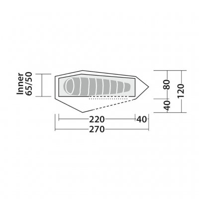 Plattegrond van de Robens Cress 1 Pro Tent