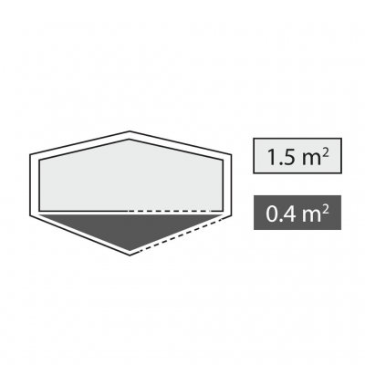 Verdeling van slaapcabine en vestibule voor Robens Starlight 1 Exp