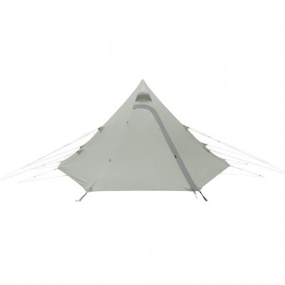 Lichte tipi-tent voor vier personen met een buitentent van HydroTex RS SilPoly en een waterkolom van 2.000 mm.