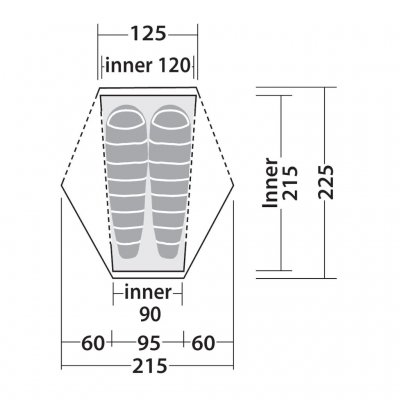 Plattegrond voor Robens Seeker 2 LW koepeltent