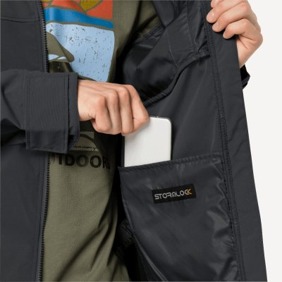 Inner pocket on Jack Wolfskin Desert Wind shell jacket.