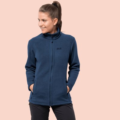 Fleece jacket with high collar and side pockets. Perfect for chilly nights in the tent or on a hike.