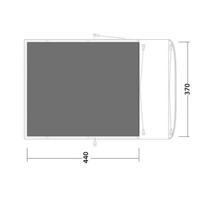 The footprint covers the entire tent and protects against dirt and moisture.