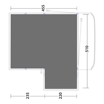 Floor protection covers the entire tent and protects against dirt and moisture.