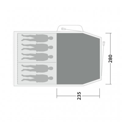 Dimension sketch for tent carpet.