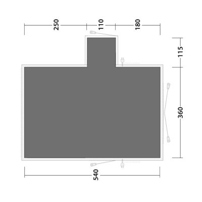 The footprint covers the entire tent floor of the Outwell Montana 6PE