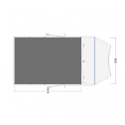 The footprint is under the tent's bedroom and inner living room.