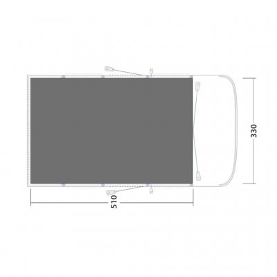 Coverage sketch for Outwell Springville 5SA tent footprint.