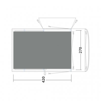 The tent mat covers the entire common room of the Outwell Jonesville 440SA