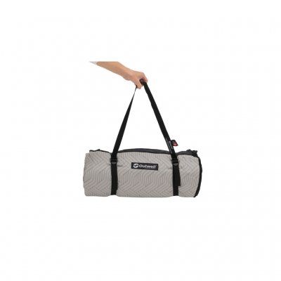 The custom-made tent mat for the Outwell Dunecrest L car tent is very pack-friendly.
