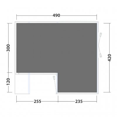 Maattekening voor de Maryland / Virginia 5 vloerbeschermer.