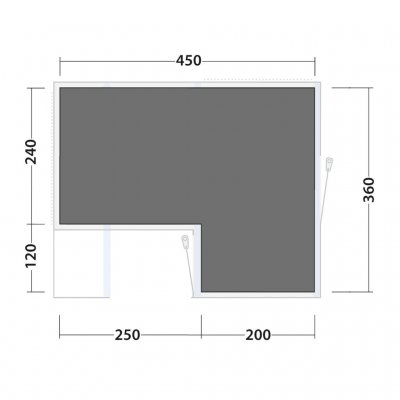 Maattekening voor de Michigan 4 vloerbeschermer.