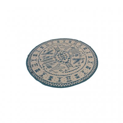 Ronde tentmat met aan elke kant een andere kleur