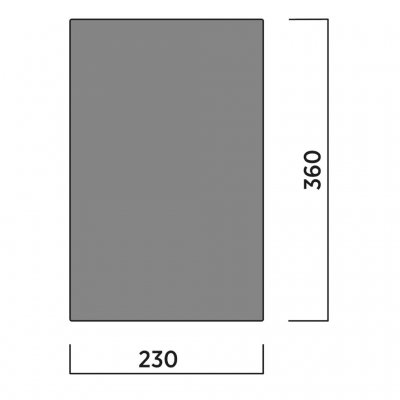 Het tapijt bedekt de volledige leefruimte van de familietent.