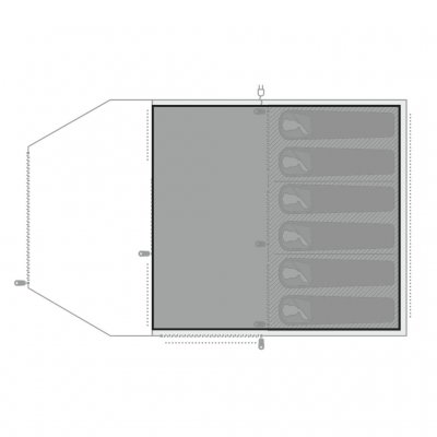 Hoes voor de vloerbescherming voor de Easy Camp Kullen 6 Air familietent