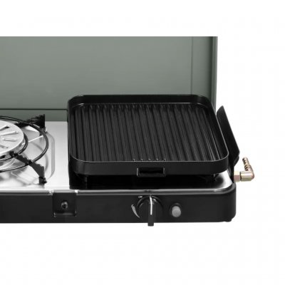 The grill plate on the camping stove Cadac 3 Deluxe