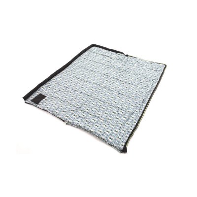 Outwell Camper Lux Double Camping Sleeping Bag is open and used as a quilt.