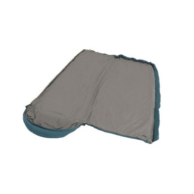 Open the sleeping bag and attach a sheet.