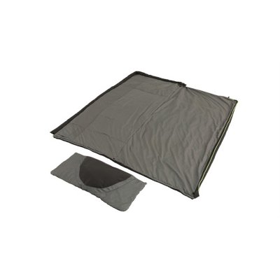 The cushion can be mounted in order to use your own pillow or when using the sleeping bag as a regular blanket.
