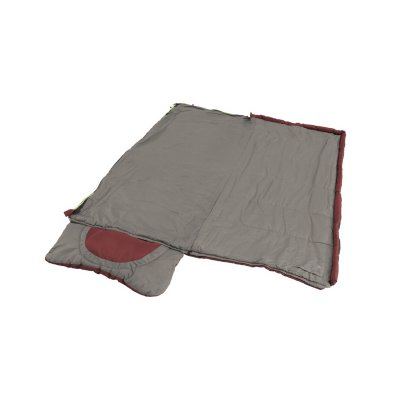 The sleeping bag can be opened up to a blanket