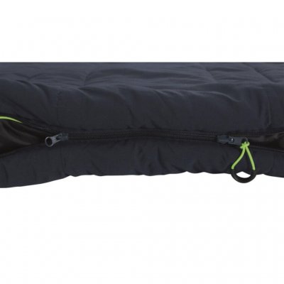 Two-way zipper allows the sleeping bag to be opened at the foot end.
