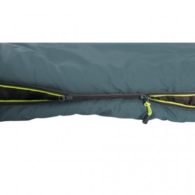 The sleeping bag has a two-way zipper
