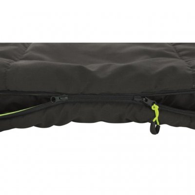 Two-way zipper allows the sleeping bag to be opened at the foot end.