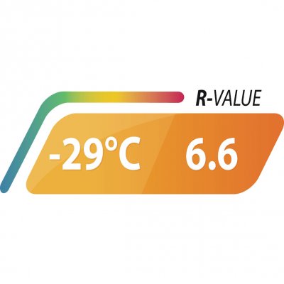 The sleeping surface is rated for winter use down to -29 ° C.