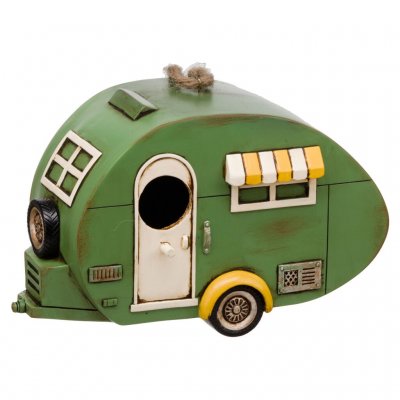 Charming birdhouse in weather-resistant polyresin. An ornament for the campsite or the garden.