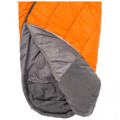 Foot end with extra insulation and fleece lining.