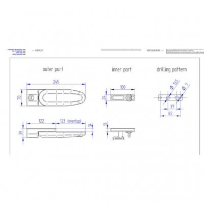 Dimensions for Thule Inside-Out Lock G2