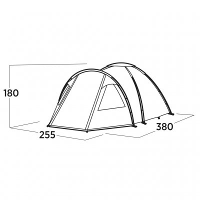 Afmetingen van de Easy Camp Kinn 4 tent