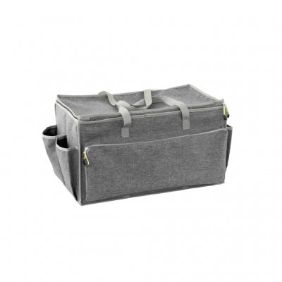 Large spacious outer compartment with zipper.