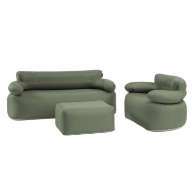 Inflatable sofa group in durable and easy-care polyester, perfect for the camping trip!