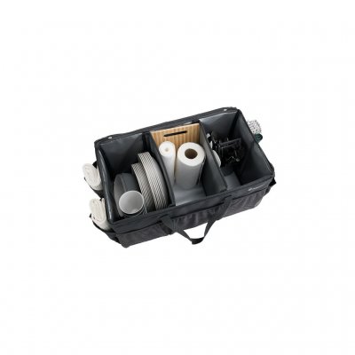 Grote opening bovenaan met ritssluiting.