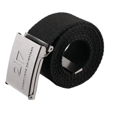 Army style belt with metal buckle.