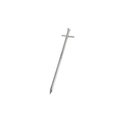 Steel tent stick specially adapted for hard ground