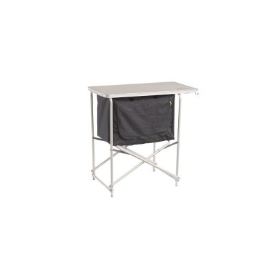 Outwell Andros kitchen table with storage shelf for camping.