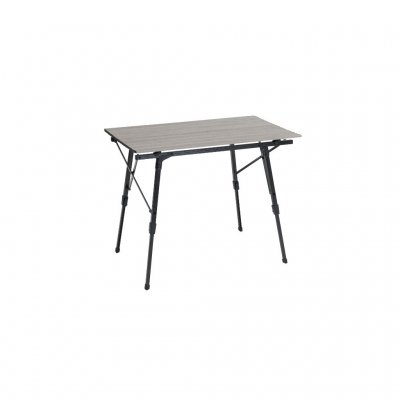 Opvouwbare kampeertafel met aluminium tafelblad en verstelbare poten .