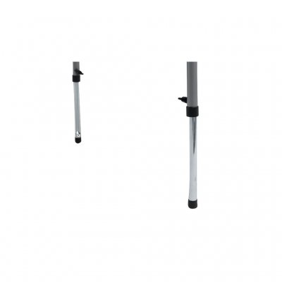 Frame en poten van staal met verstelbare poten, zodat de tafel stabiel staat, zelfs op oneffen ondergrond.