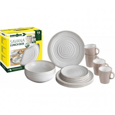 Stylish tableware in melamine and anti-slip underneath from Brunner.