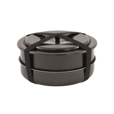 The camping pot set is packed together which gives a small pack size.