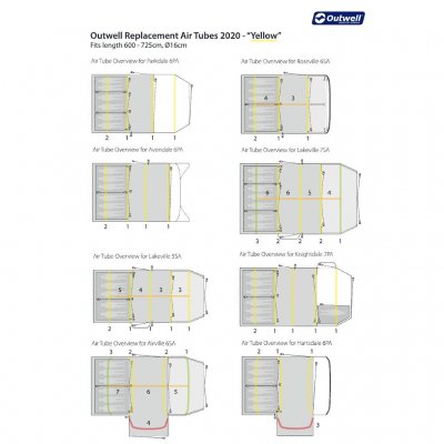Air Tubes Yellow- Outwell 2020