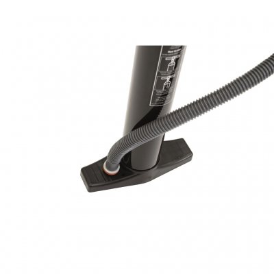 A hole in the foot support to secure the hose during transport.