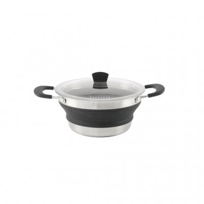 Folding pot of 2.5 L with lid.