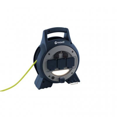 The cable reel is connected with CEE and has a built-in LED lamp