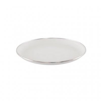 Enamel plate with stainless steel edge.