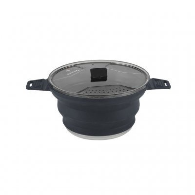 Siliconen steelpan met een roestvrijstalen bodem