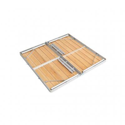 The legs fold under the table top