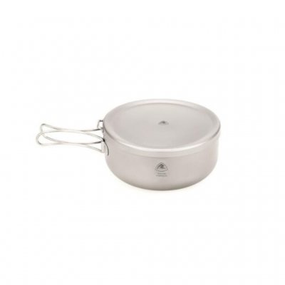 Robens Ori Titanium Pot w/ Lid which can also function as a lunchbox with a plate.